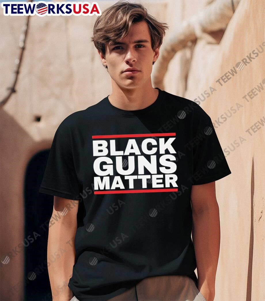 Black Guns Matter Red Line Logo T-Shirt