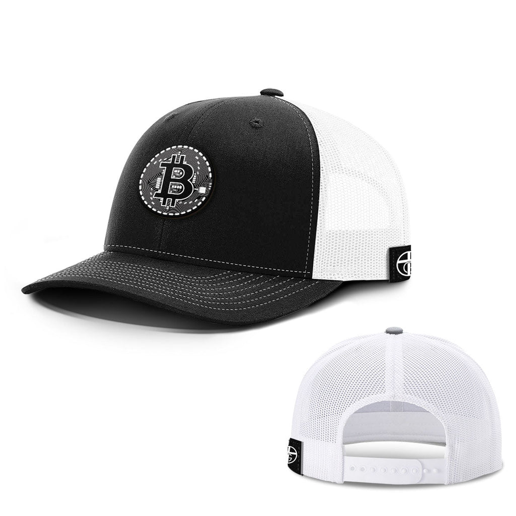 Bitcoin Black and White Patch Hats
