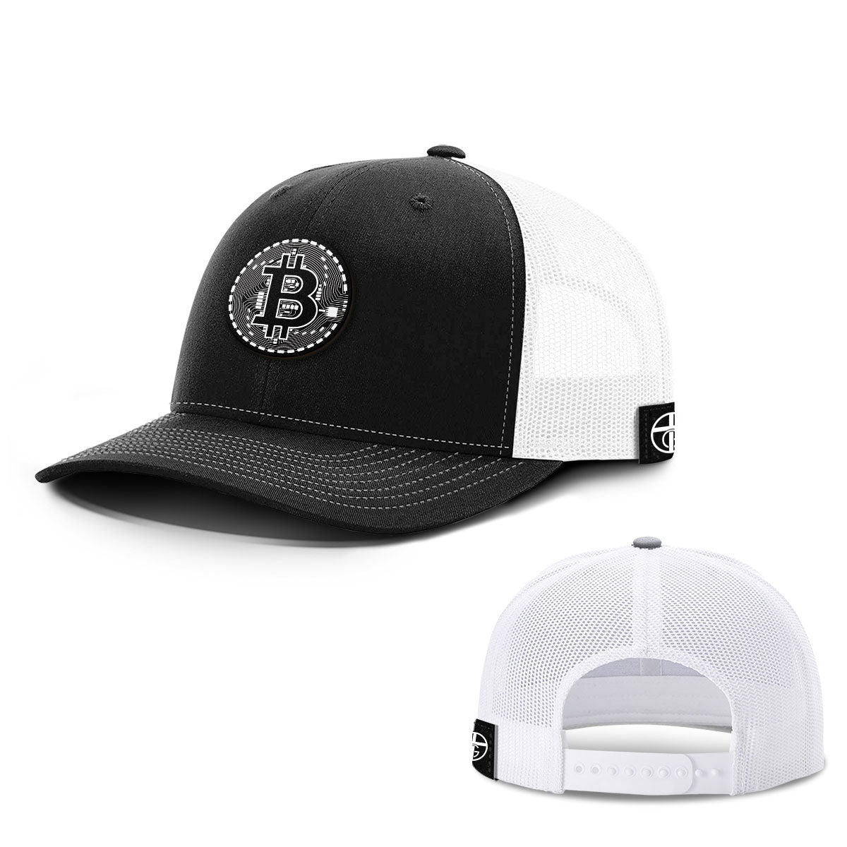 Bitcoin Black and White Patch Hats