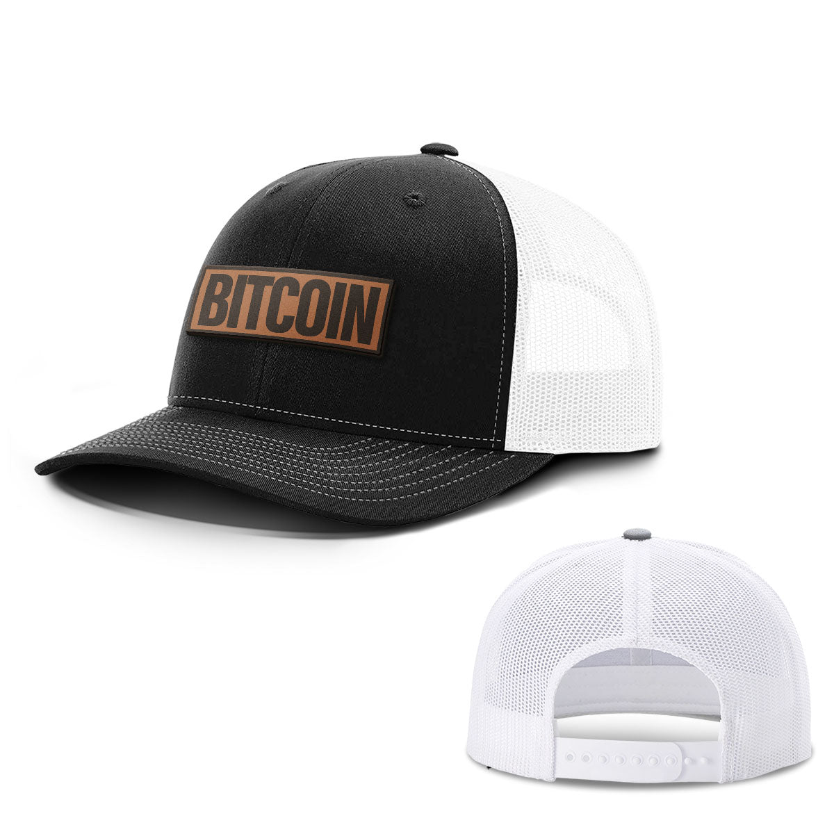 Bitcoin Word Leather Patch Hats