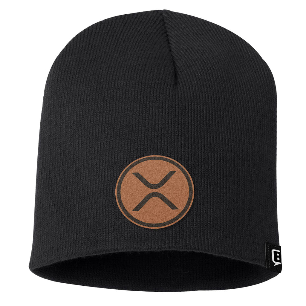 XRP Leather Patch Beanies
