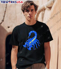 Blue Neon Scorpion Venom Strike Men’s T-Shirt