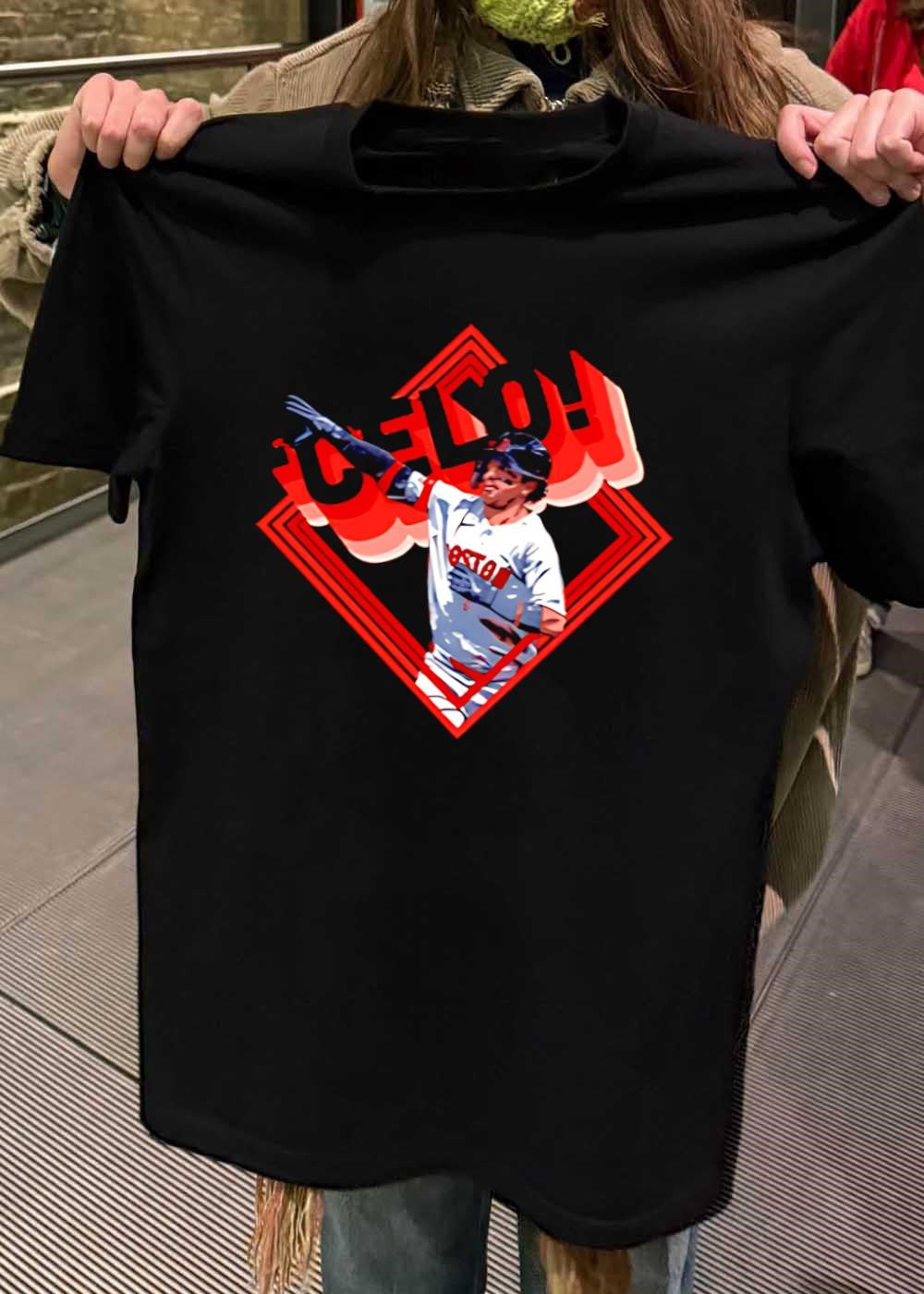 Boston Red Sox Baseball Player Celebrating a Home Run Celo T-Shirt