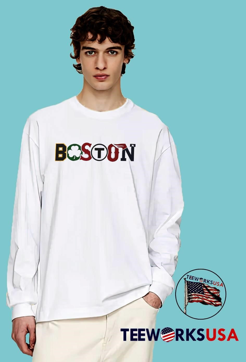 Boston Sports Teams Symbols Lettering shirt