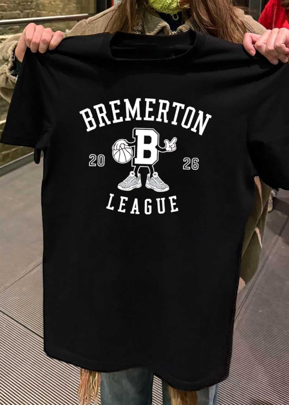 Bremerton League 20 26 Basketball Character Playing Graphic T-Shirt
