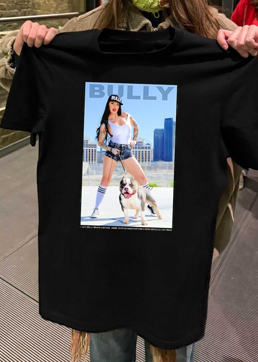 Bully Brand Clothing Joker Repping Hugo Martinez Paco Gonzalez Las Vegas Woman Holding Leash Standing with Dog Tank Top T-Shirt