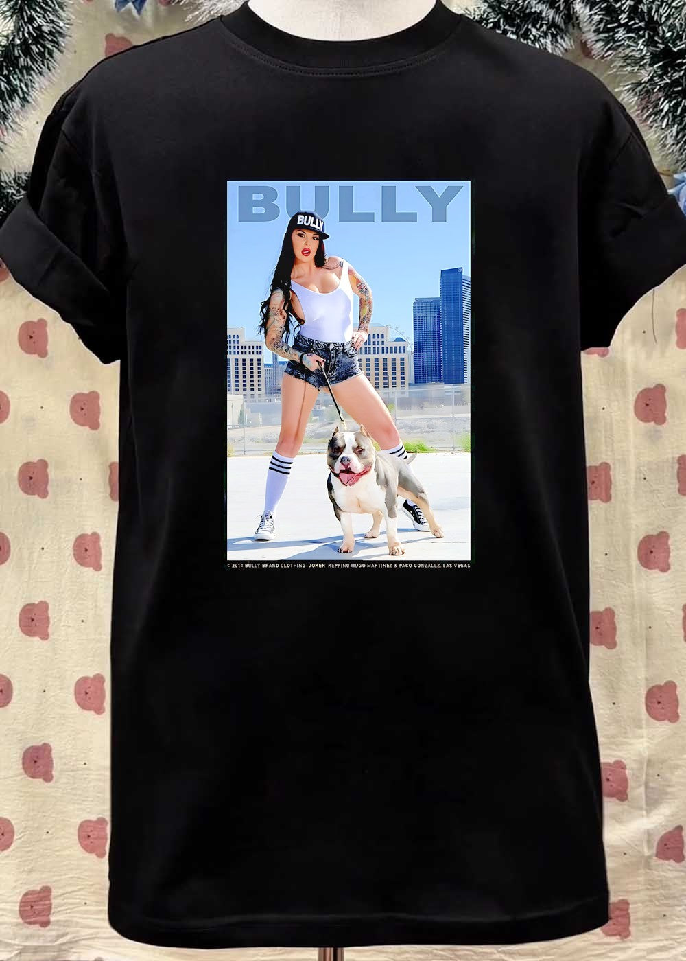 Bully Brand Clothing Joker Repping Hugo Martinez Paco Gonzalez Las Vegas Woman Holding Leash Standing with Dog Tank Top T-Shirt