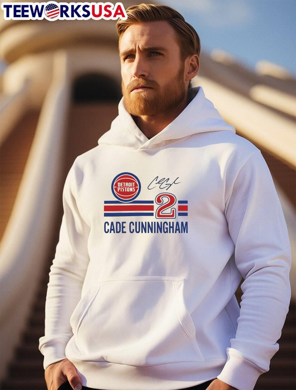 Cade Cunningham Signature Detroit Pistons 2 Logo T-Shirt