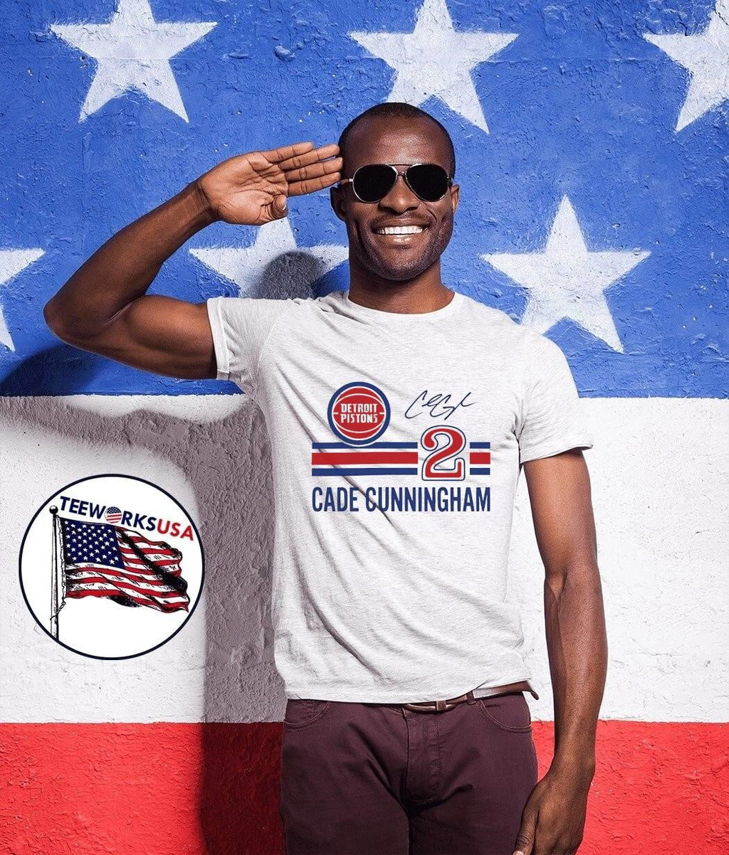 Cade Cunningham Signature Detroit Pistons 2 Logo T-Shirt