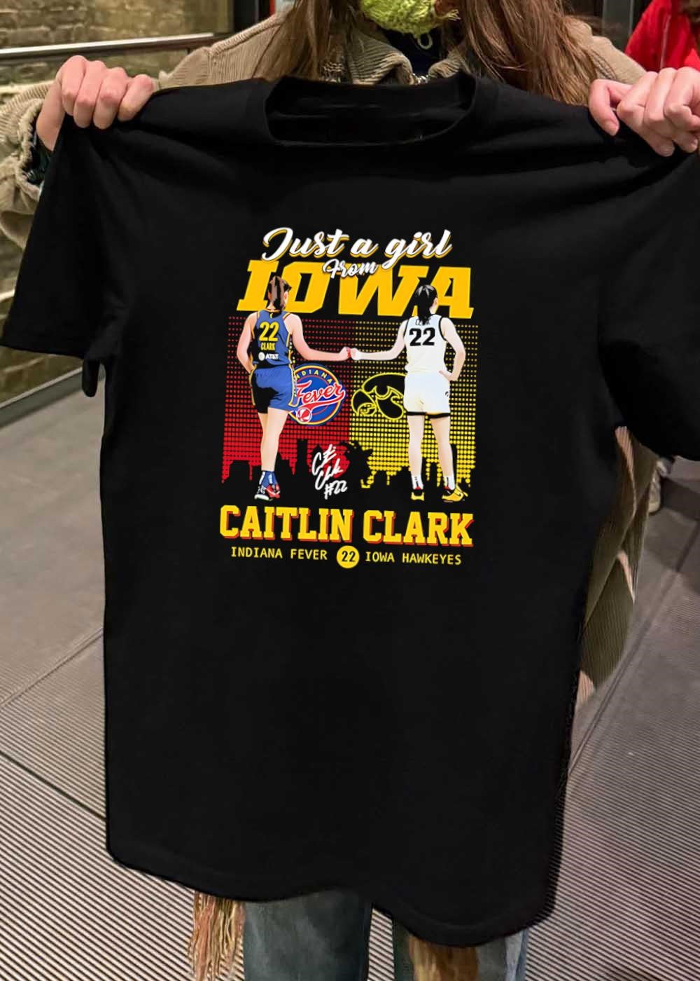Caitlin Clark Fist Bump Just a Girl from Iowa Indiana Fever Iowa Hawkeyes Shirt