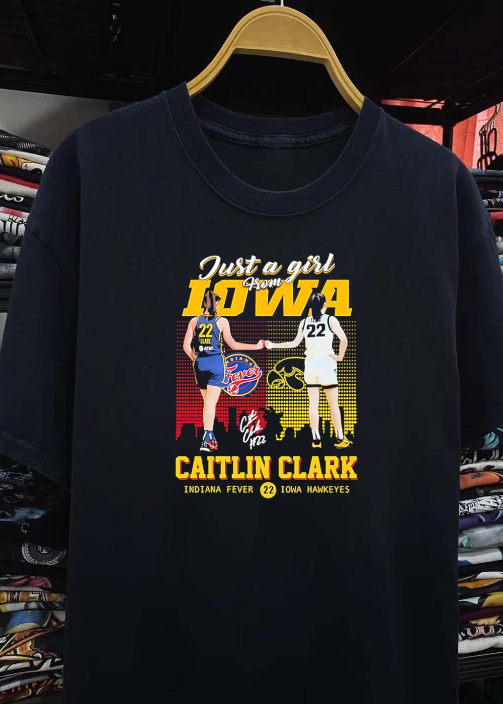 Caitlin Clark Fist Bump Just a Girl from Iowa Indiana Fever Iowa Hawkeyes Shirt