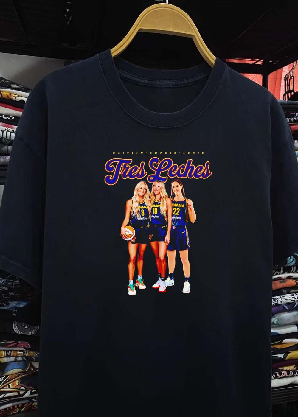 Caitlin Sophie Lexie Three Indiana Fever Players Tres Leches Shirt