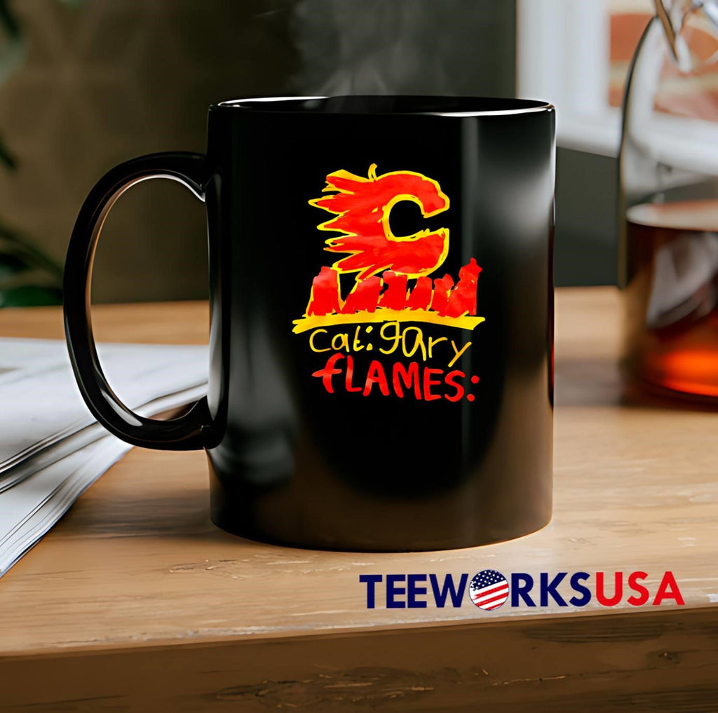 Calgary Flames Red Fire Logo Graphic Apparel Calgary Flames shirt