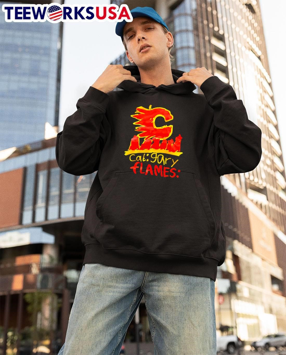 Calgary Flames Red Fire Logo Graphic Apparel Calgary Flames shirt