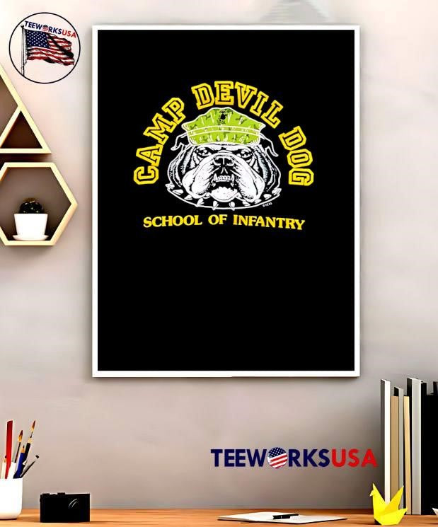 Camp Devil Dog School of Infantry Marine Bulldog T-Shirt