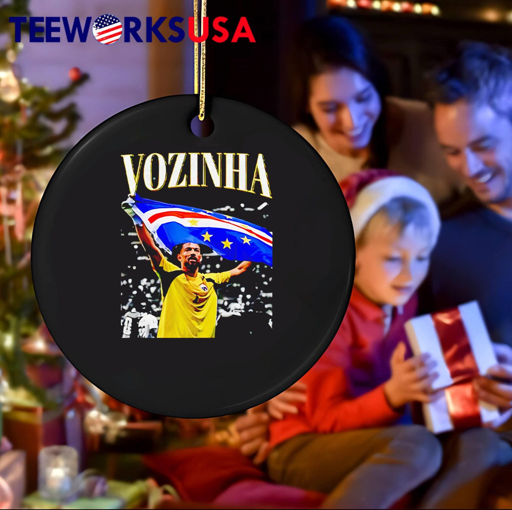 Cape Verde Soccer Legend Vozinha Celebrating with National Flag Men’s T-Shirt