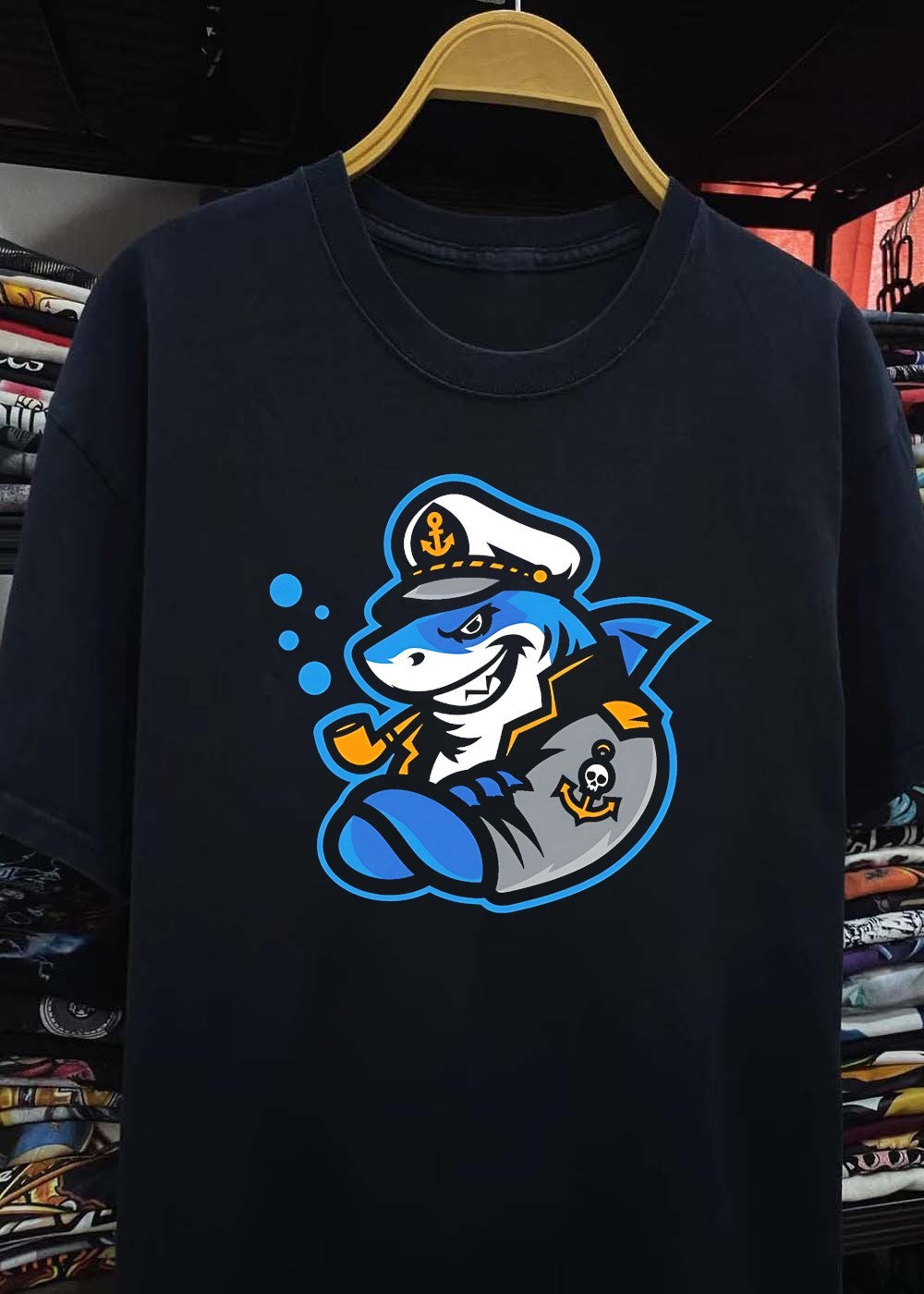 Captain Shark Nautical Sea Captain T-Shirt