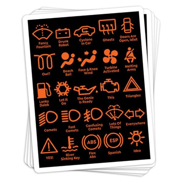 Car Dashboard Lights Vinyl Sticker