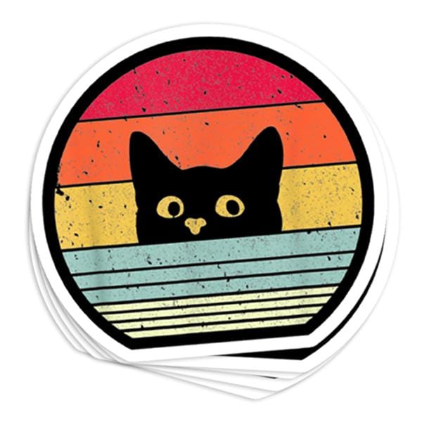 Cat Retro Vinyl Sticker