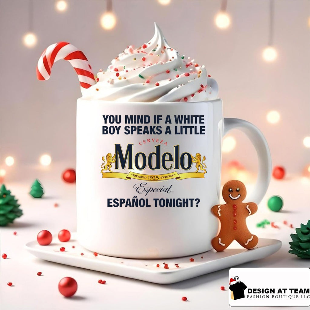 Cerveza Modelo Mexico you mind if a white boy speaks a little espanol tonight shirt