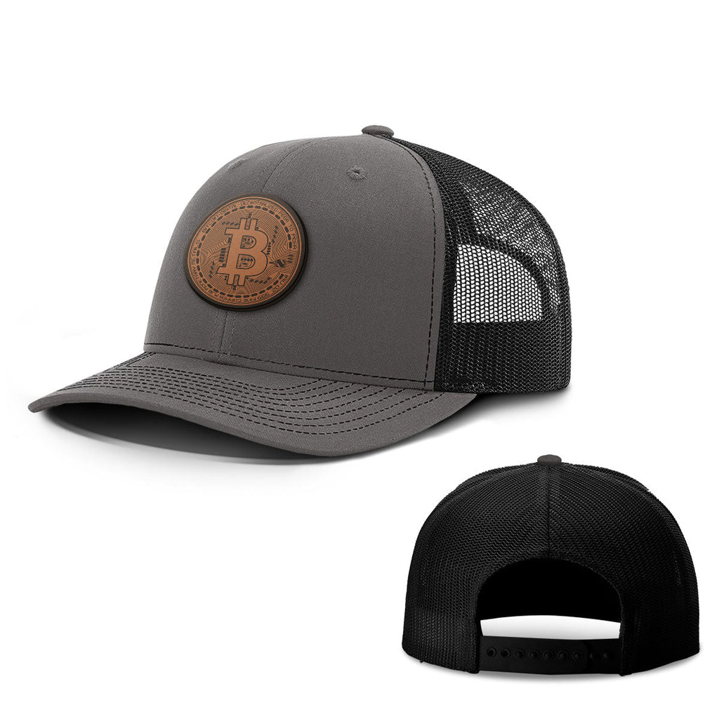 Bitcoin Vector Leather Patch Hats