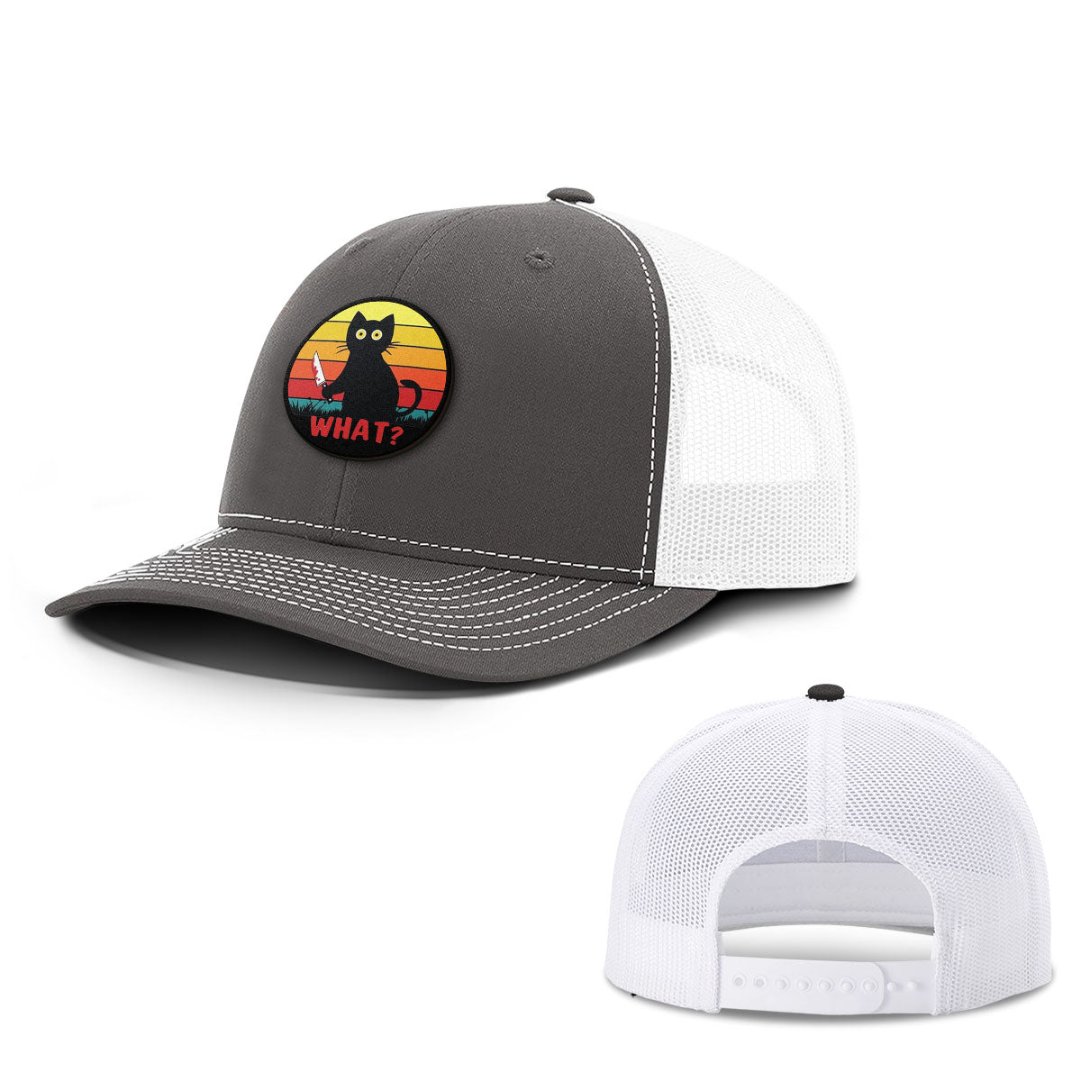Retro Murderous Cat Patch Hats