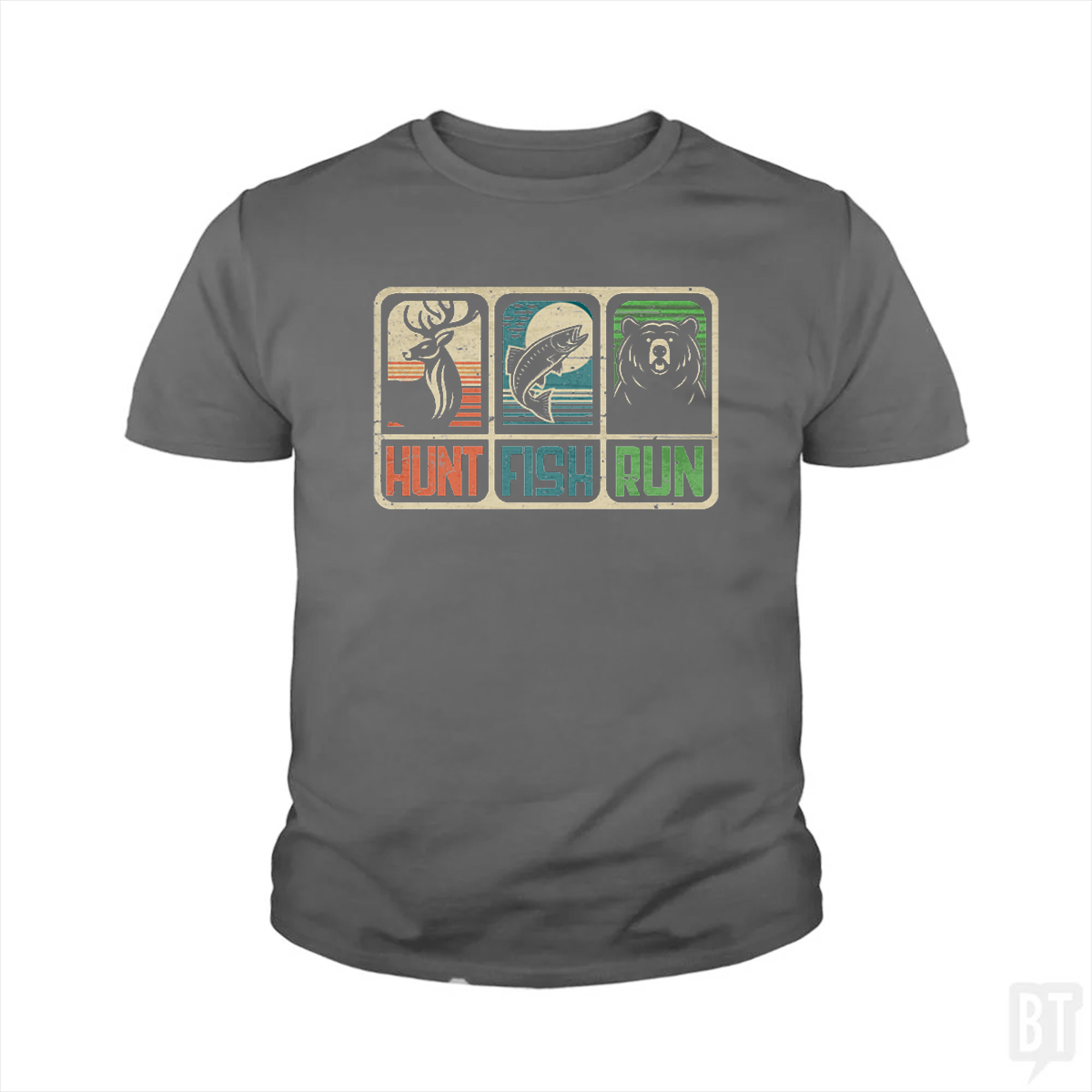 Hunt Fish Run Kids Shirt