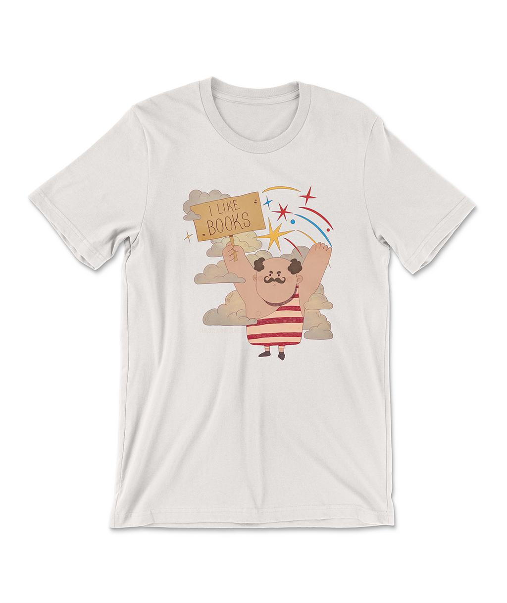 I Like Books T-shirt (Vintage White)
