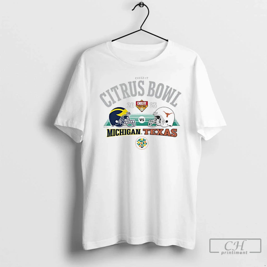 Classic 2025 Cheez Citrus Bowl 2 Team Michigan Vs Texas Helmets T-Shirts, Hoodie, Sweatshirt