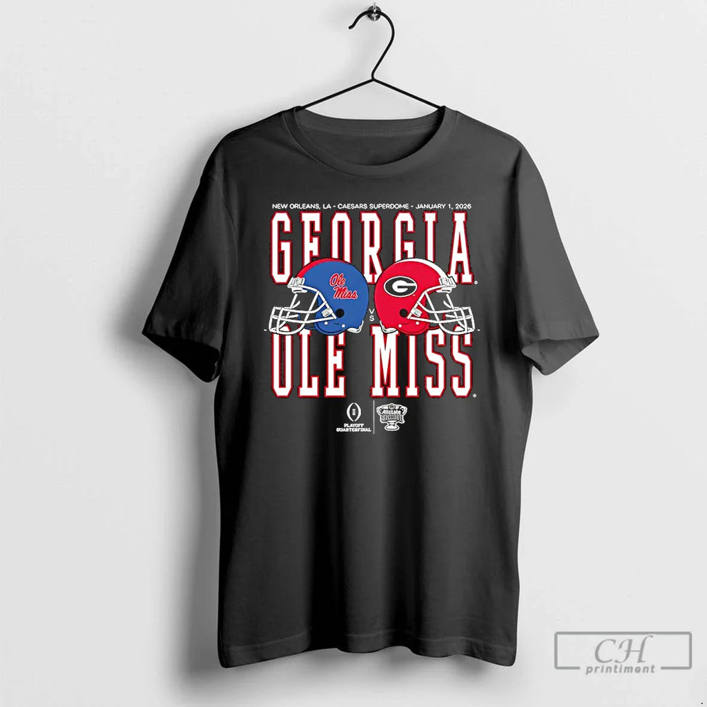 Classic Allstate Sugar Bowl 2026 Ole Miss Vs Georgia Helmet Matchup T-Shirts, Hoodie, Sweatshirt