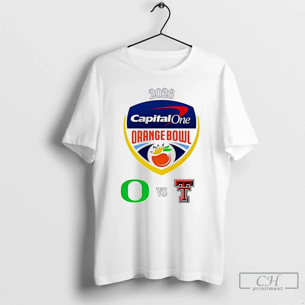 Classic Capital One Orange Bowl 2026 Oregon Vs Texas Tech T-Shirts, Hoodie, Sweatshirt