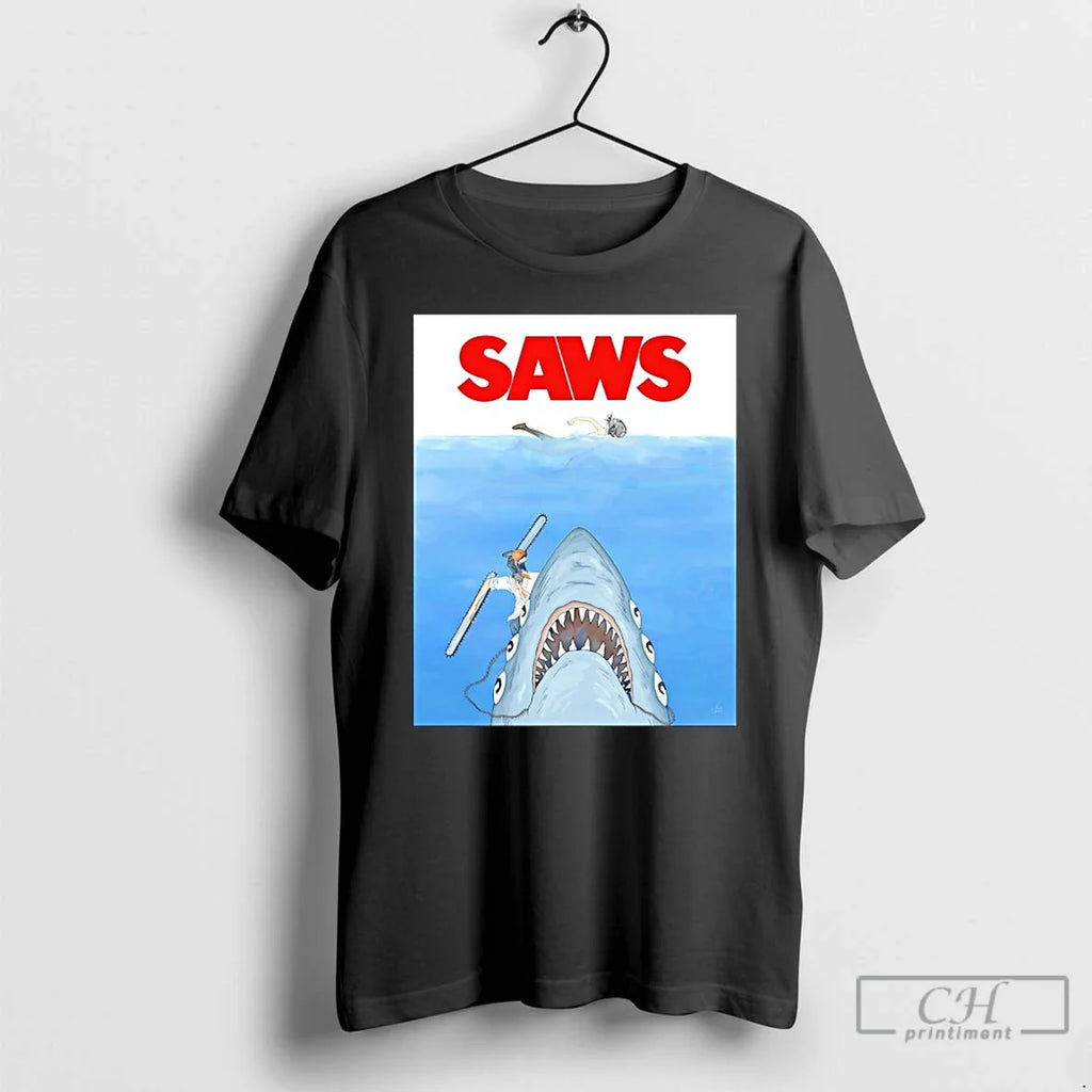 Classic Chainsaw Man Jaws Parody T-Shirts, Hoodie, Sweatshirt