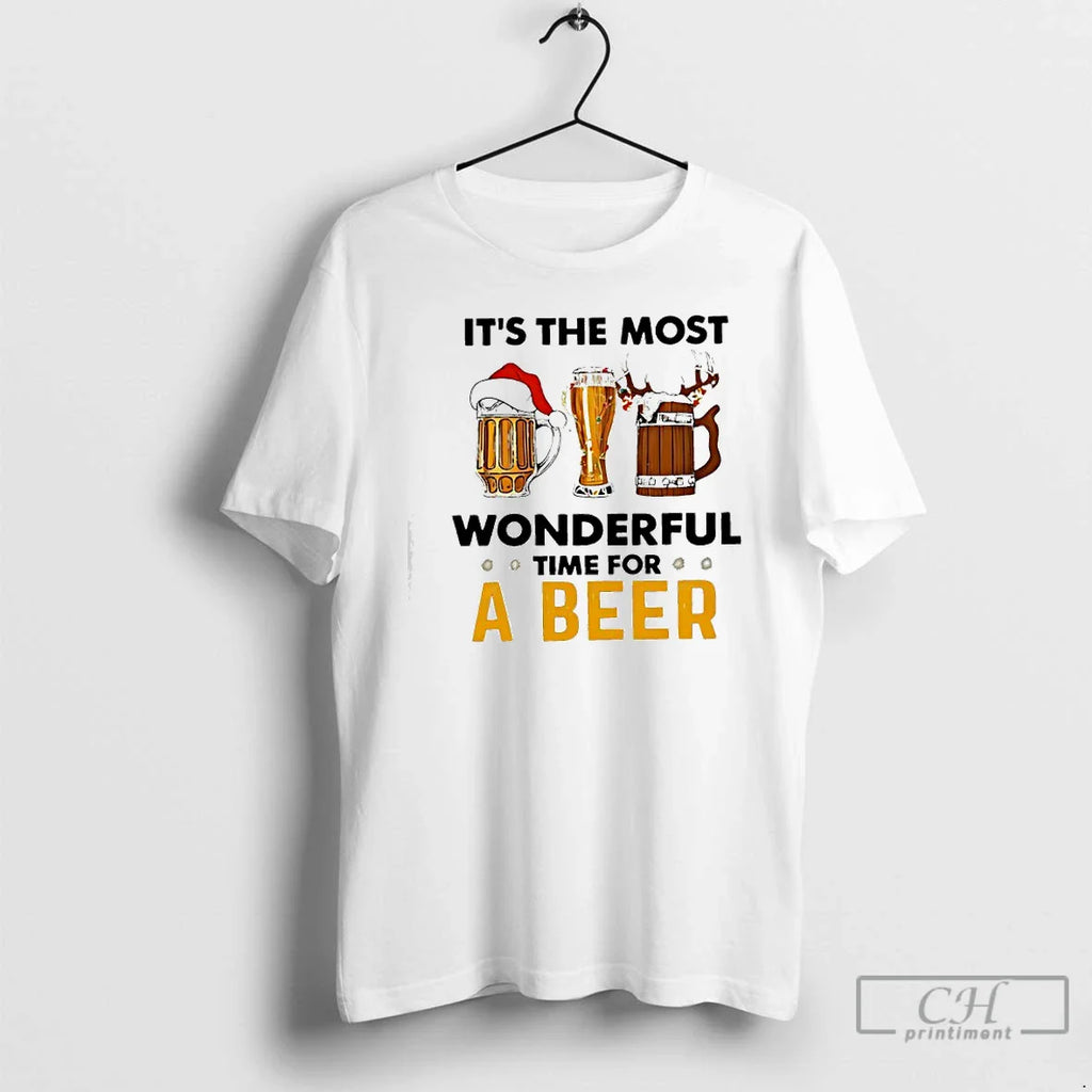 Classic Red Bow Reindeer Most Time Beer T-Shirts, Hoodie, Sweatshirt