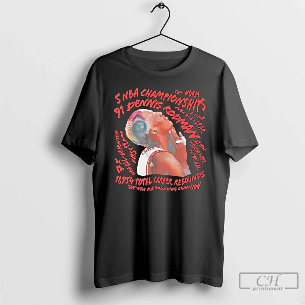 Classic Dennis Rodman 5 Nba Championships Worm Chicago Bulls T-Shirts, Hoodie, Sweatshirt