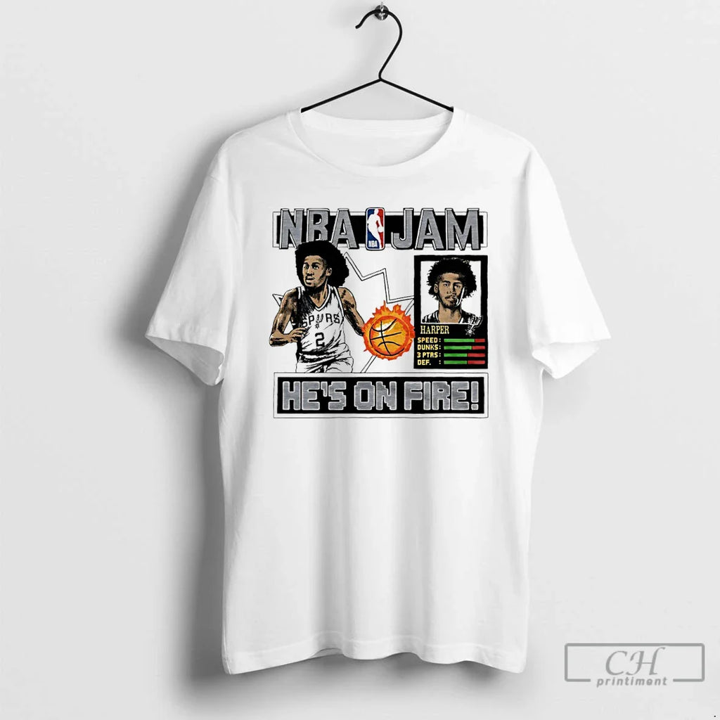 Classic Dylan Harper San Antonio Spurs Nba Jam Hes Fire T-Shirts, Hoodie, Sweatshirt