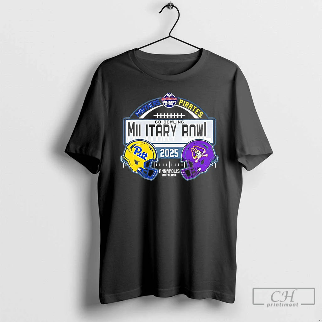 Classic East Carolina Pirates Vs Pitt 2025 Go Bowling Military Bowl Helmets T-Shirts, Hoodie, Sweatshirt