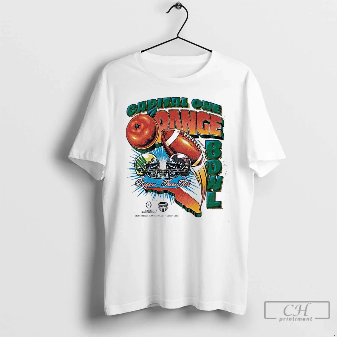 Classic Florida Map Capital One Orange Bowl 2026 Oregon Vs Texas Tech Vintage Matchup T-Shirts, Hoodie, Sweatshirt