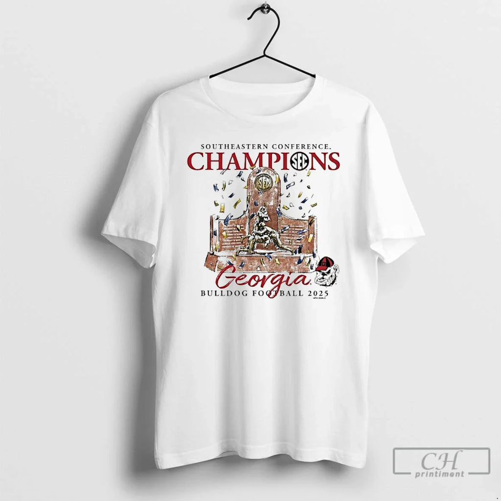 Classic Georgia Bulldogs 2025 Sec Football Conference Champions Trophy T-Shirts, Hoodie, Sweatshirt