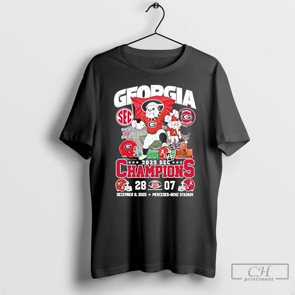 Classic Georgia Bulldogs Mascot Beat Alabama 2025 Sec Conference Champions Score T-Shirts, Hoodie, Sweatshirt