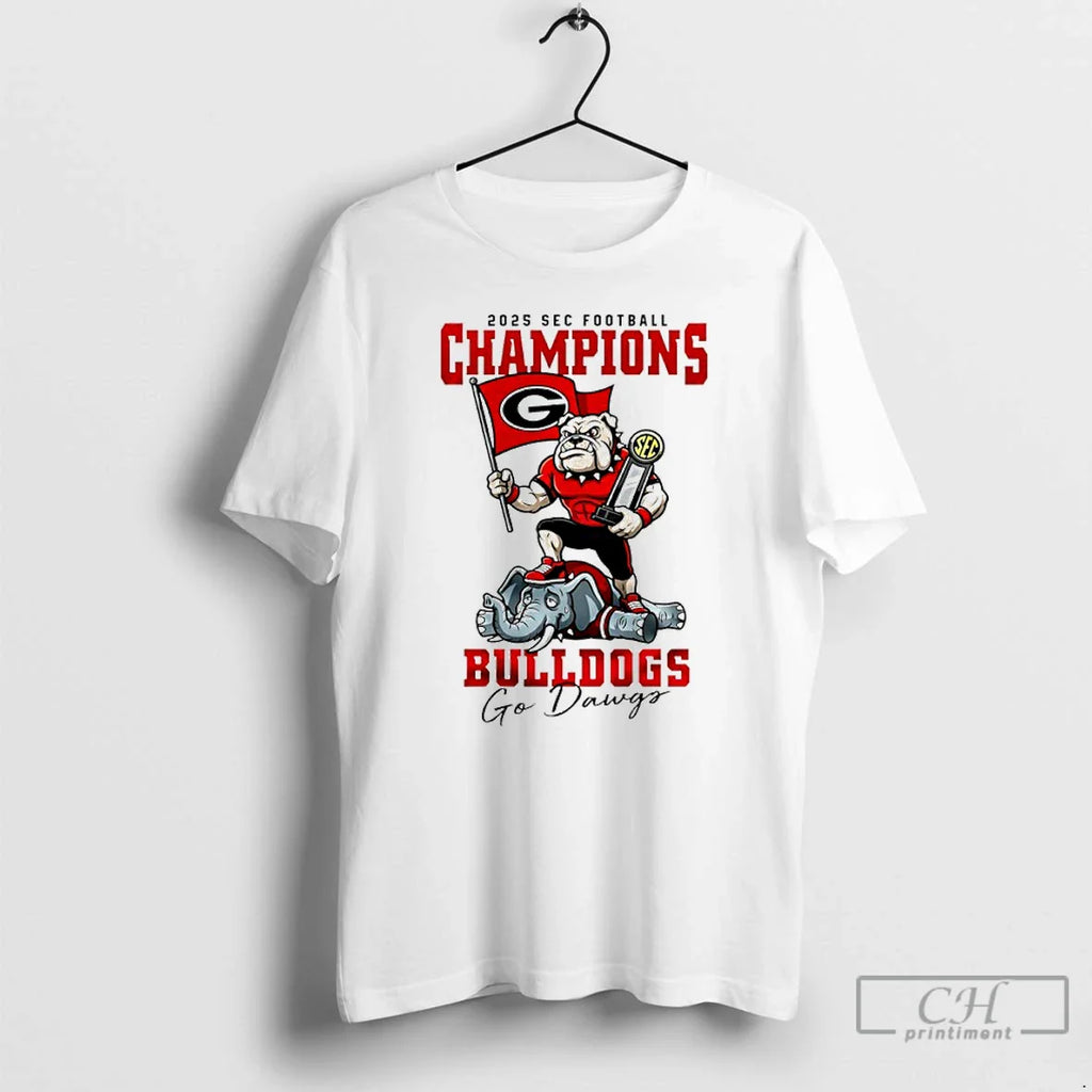 Classic Georgia Bulldogs Ncaa 2025 Sec Football Champions Go Dawgs T-Shirts, Hoodie, Sweatshirt