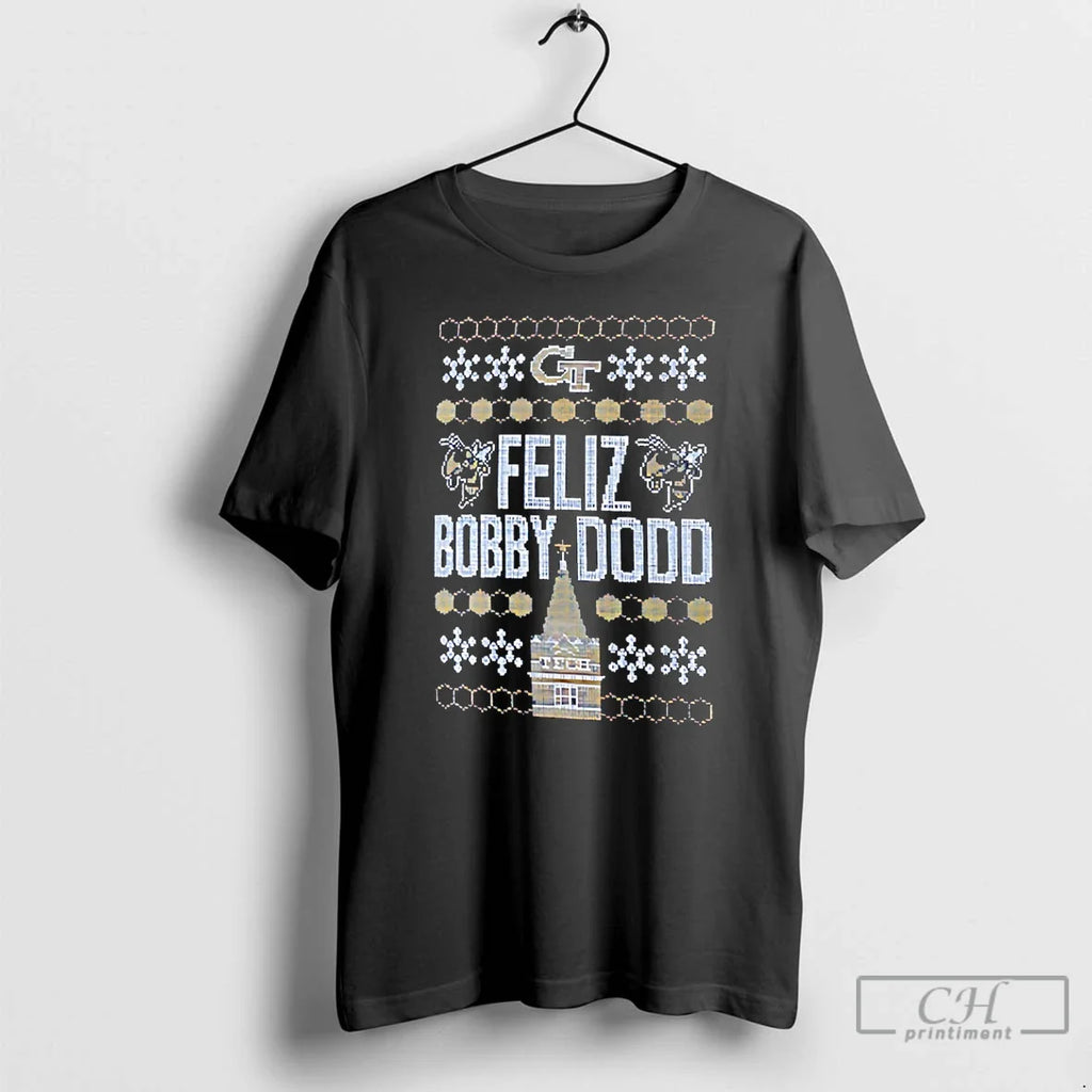 Classic Georgia Tech Yellow Jackets Feliz Bobby Dodd Ugly T-Shirts, Hoodie, Sweatshirt