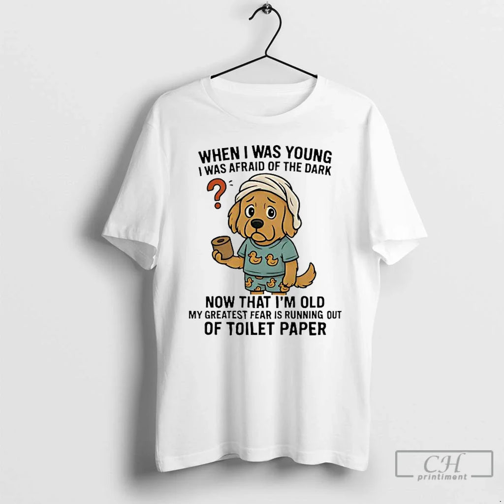 Classic Golden Retriever I Was Young I Afraid Dark Im Old Running Out Toilet Paper T-Shirts, Hoodie, Sweatshirt