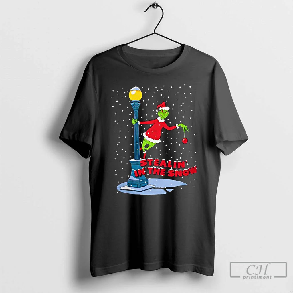 Classic Grinch Stealing Snow T-Shirts, Hoodie, Sweatshirt