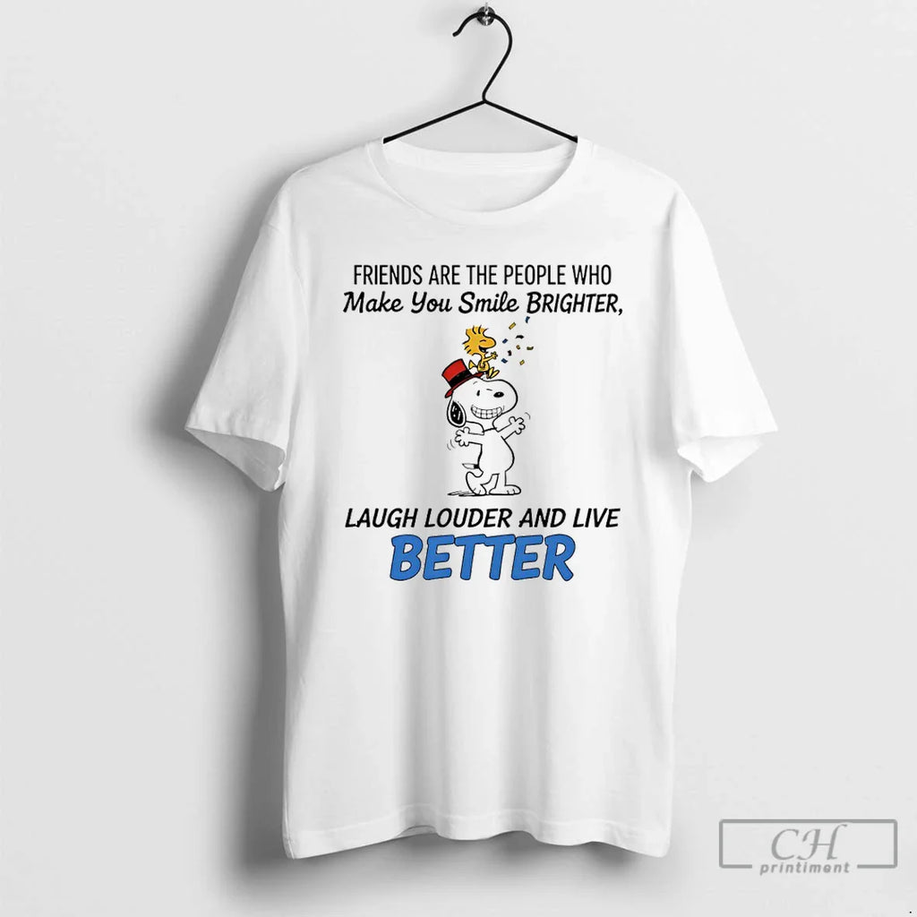 Classic Grinch Woodstock Friends Are People Who Make You Smile Brighter Laugh Louder T-Shirts, Hoodie, Sweatshirt