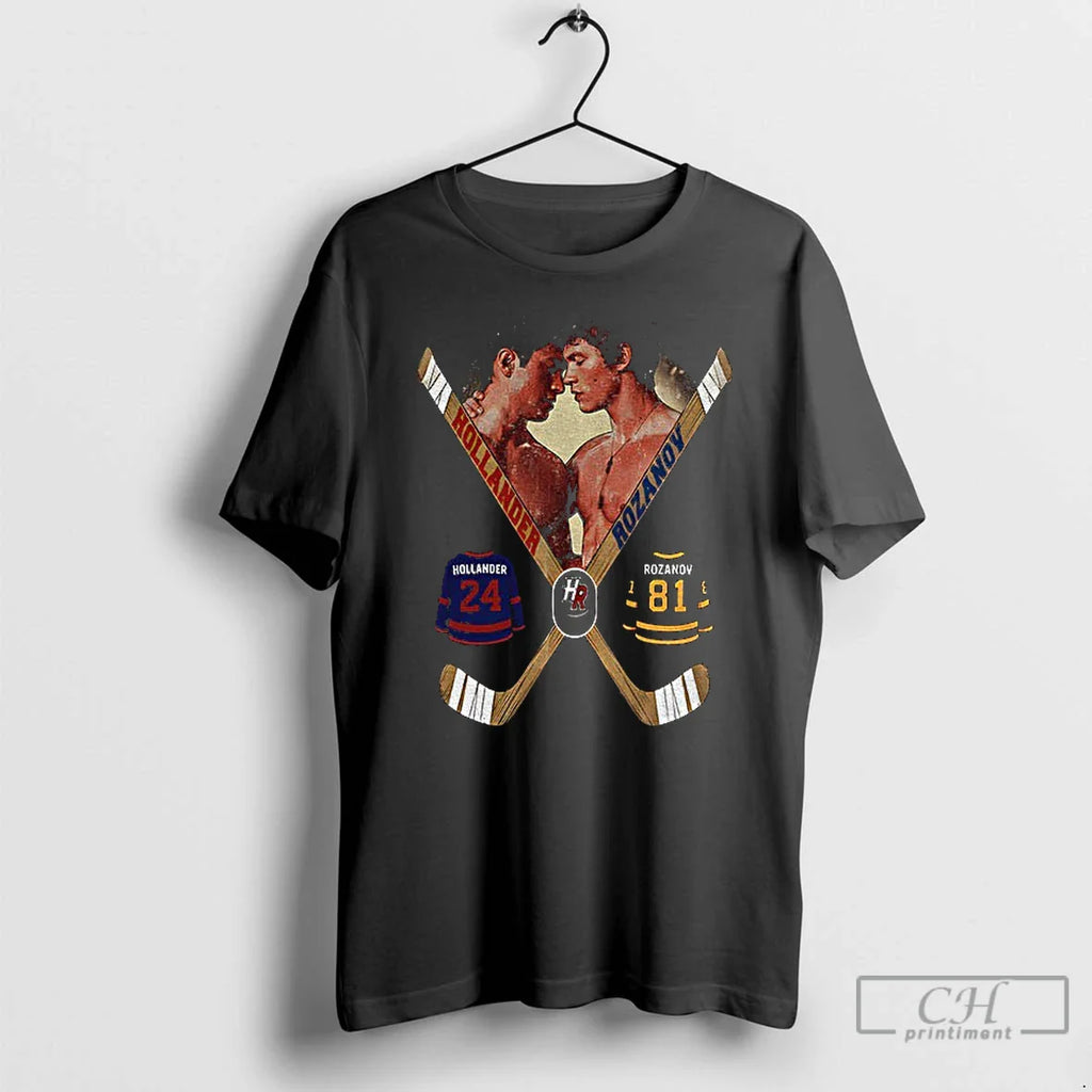 Classic Hollander Rozanov Hockey Heated Rivalry Inspired Crossed Sticks T-Shirts, Hoodie, Sweatshirt
