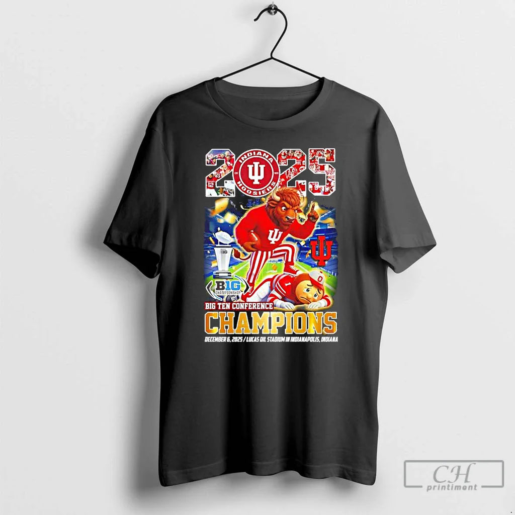 Classic Indiana Beat Ohio State Win 2025 Big Ten Conference Champions Mascot T-Shirts, Hoodie, Sweatshirt