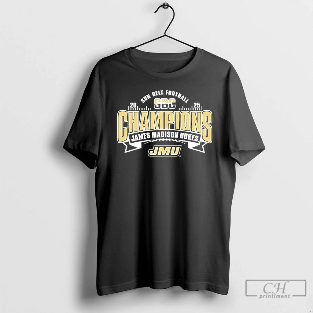 Classic James Madison Dukes 2025 Sun Belt Conference Champions Locker Room T-Shirts, Hoodie, Sweatshirt