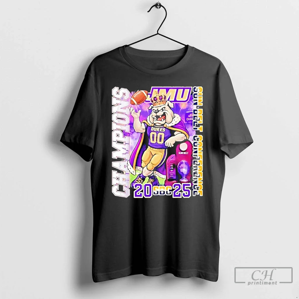 Classic James Madison Dukes Sun Belt Conference Champions Mascot 2025 T-Shirts, Hoodie, Sweatshirt