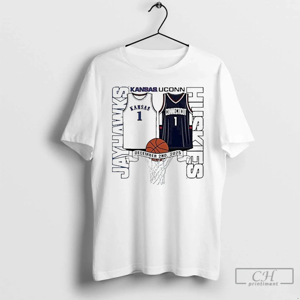 Classic Kansas Jayhawks Vs Uconn Huskies Basketball 2025 Gameday T-Shirts, Hoodie, Sweatshirt
