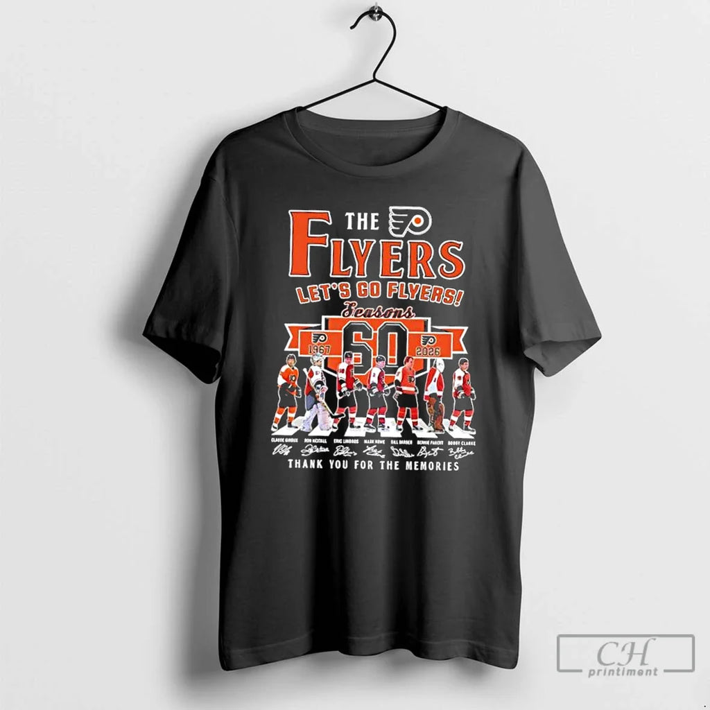 Classic Lets Go Philadelphia Flyers 60 Seasons 1967 2026 Bobby Clarke Legends Abbey Road T-Shirts, Hoodie, Sweatshirt
